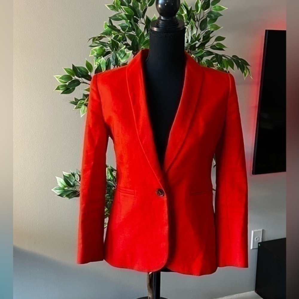 J Crew Parke Linen Blazer - Brilliant Sunset